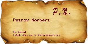 Petrov Norbert névjegykártya